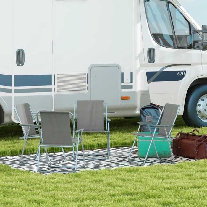 Сгъваеми 4 бр градински стола Outsunny, къмпинг стол, 53 см x 54 см x 76 см
