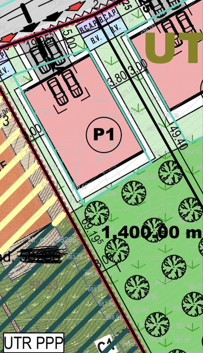 Teren intravilan 1400 mp ,front 20 mp ,langa Wonderland