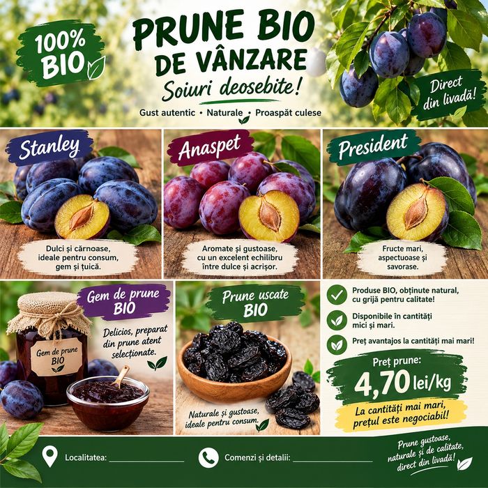 Prune de vanzare BIO