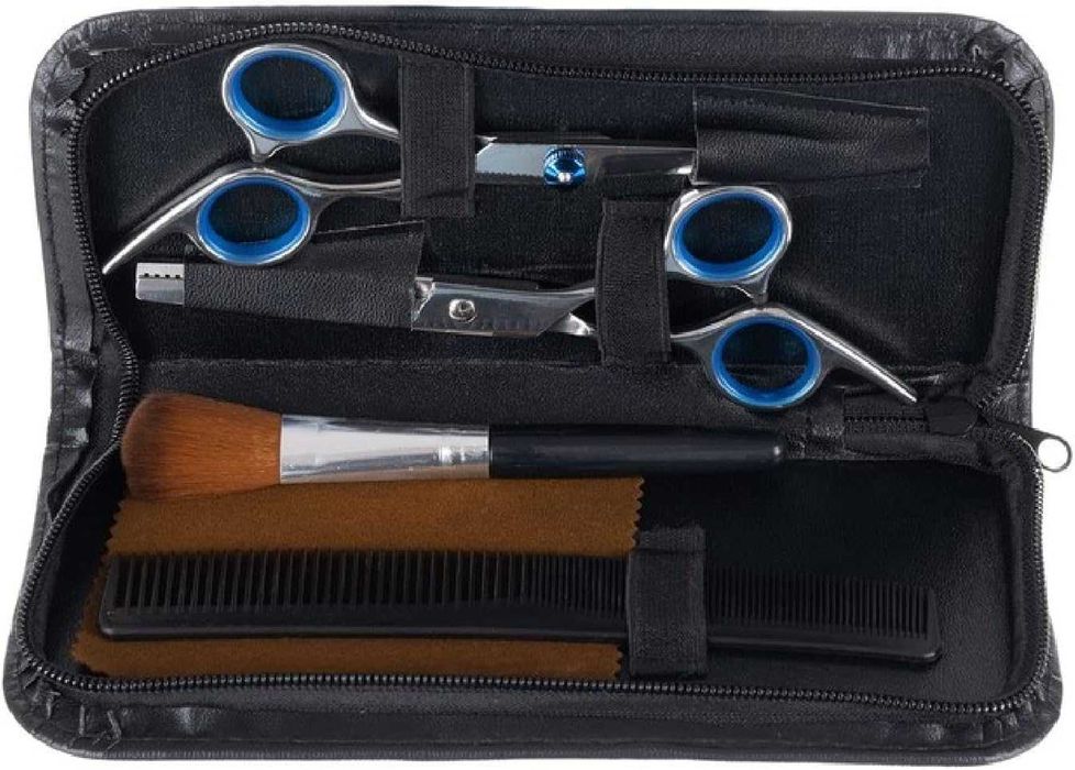Set tuns profesional 2 foarfece si accesorii de frizerie 7 piese