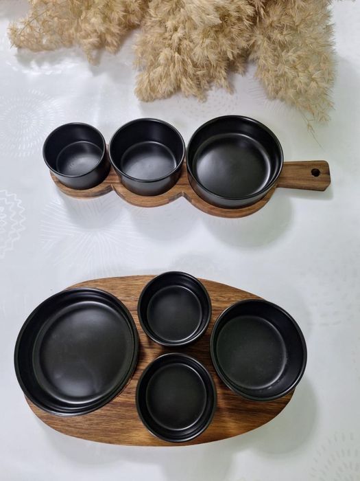 РЕСТОРАНДЫҚ менажница, ағаш + премиум керамика