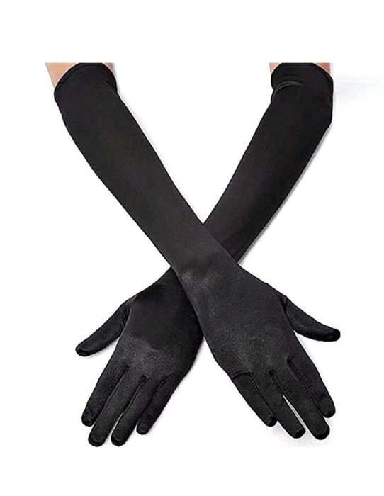 Черни дълги ръкавици и колиета