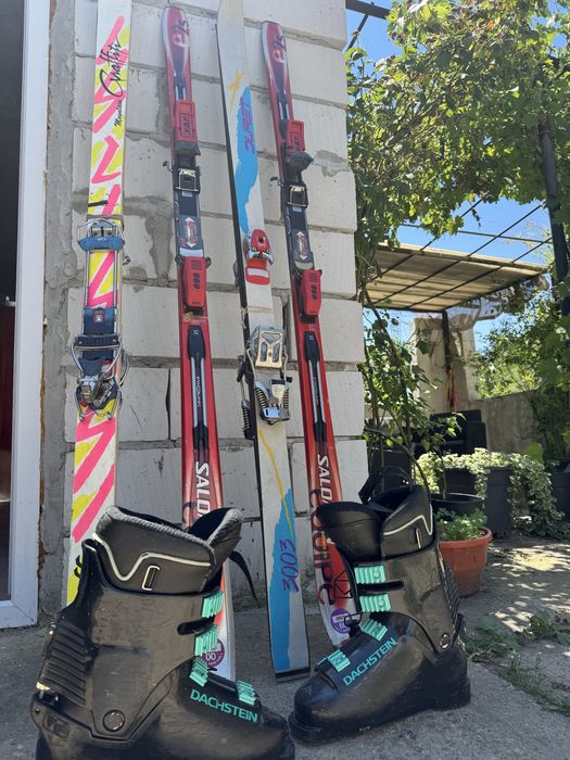3 perechi de Schiuri Salomon ski / Hagan / Duret iarna + Winter Clăpari Dachstein – Stare Bună