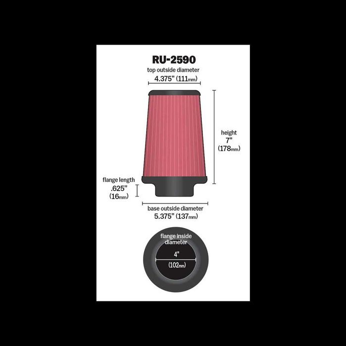 Спортен конусен филтр K&N кИн 102мм