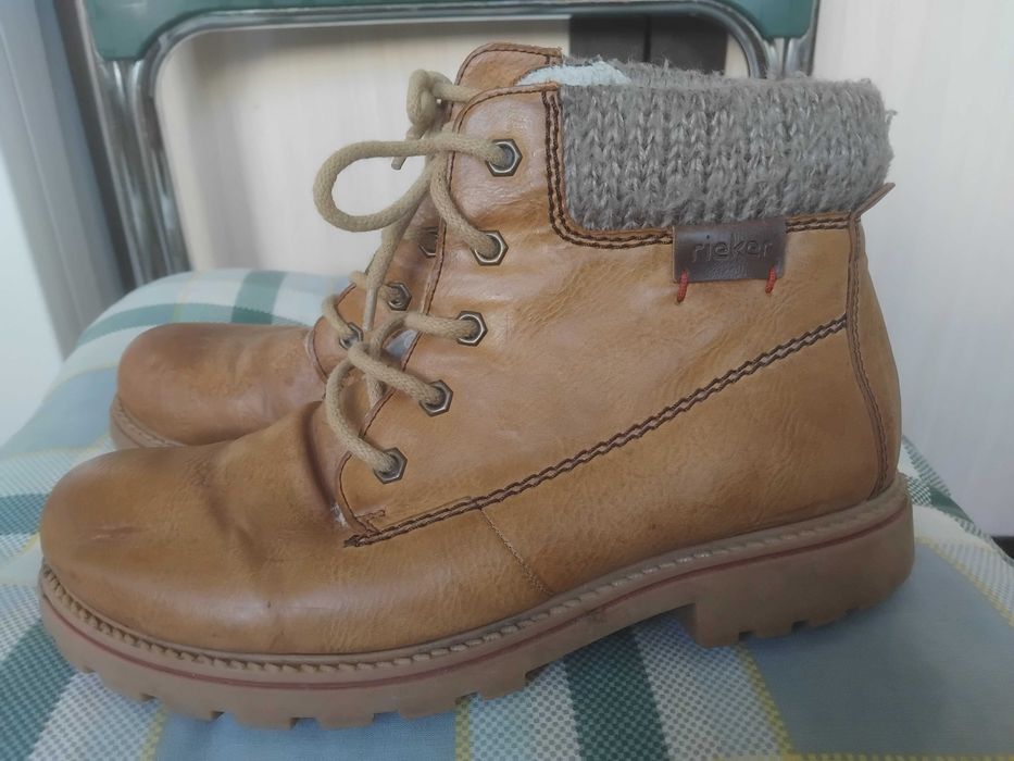RIEKER 100% оригинални ботуши естествена кожа (стават за сняг и киша)