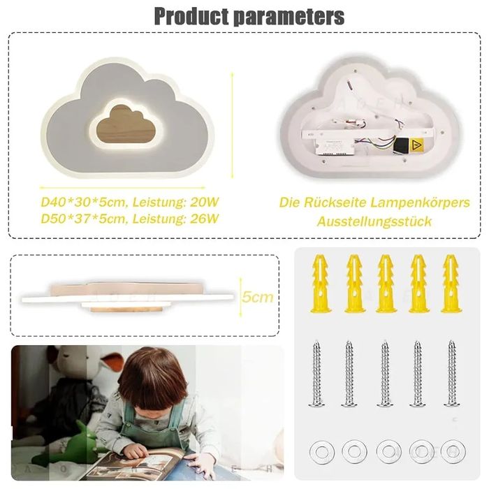 Lampa de tavan LED cu telecomanda pentru camera copiilor