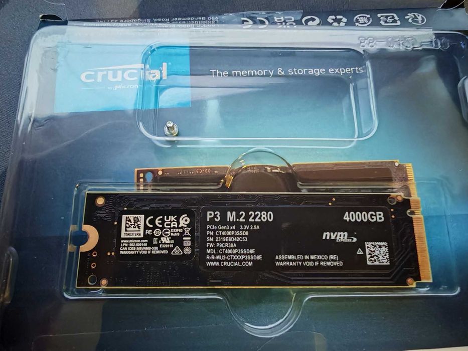 Crucial P3 4TB SSD диск  NVMe, M.2 2280