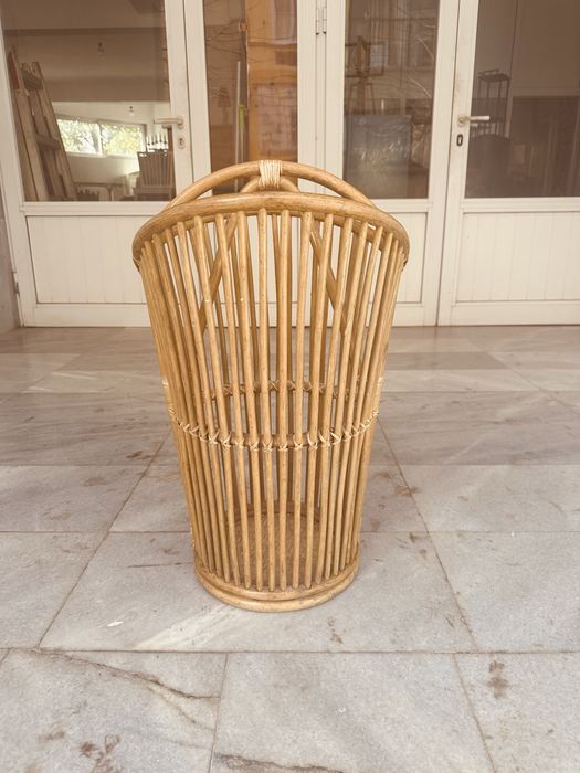 Декоративен ратанов кош/стойка,Nordic Boho стил от 90-те Дания