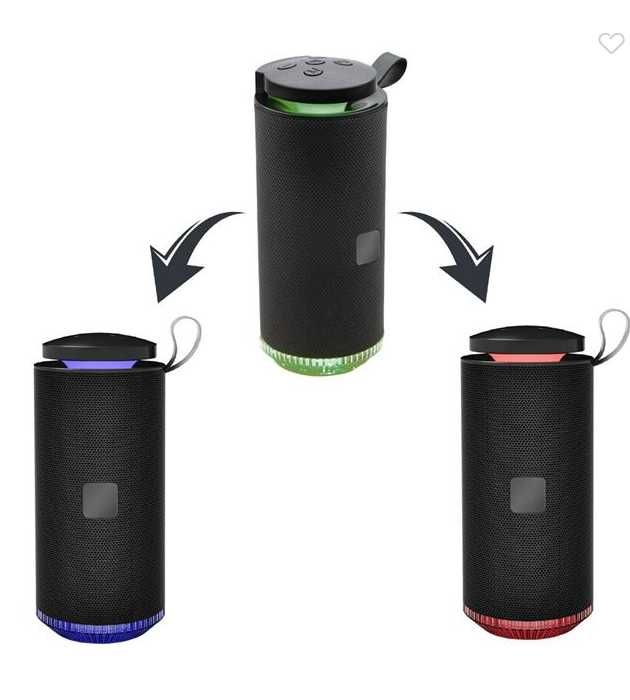 Boxa Bluetooth 10W Neagra cu LED Lumina Colorata 17.5cm