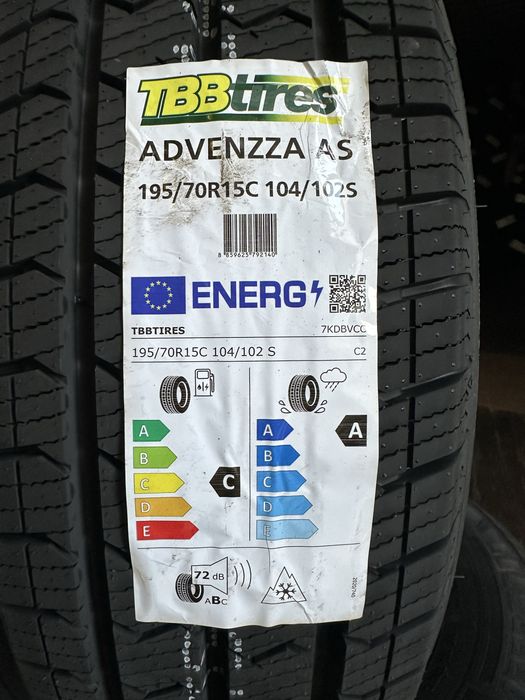 Нови Всесезонни Бусови Гуми TBB TIRES ADVENZZA AS 195/70R15C 104/102S 1957015 1957015C