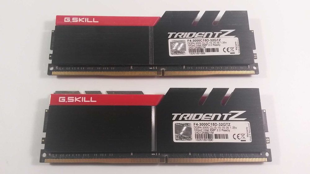 32 GB (2 по 16 GB) DDR4 RAM памет G.SKILL TridentZ F4-3000C15D-32GTZ