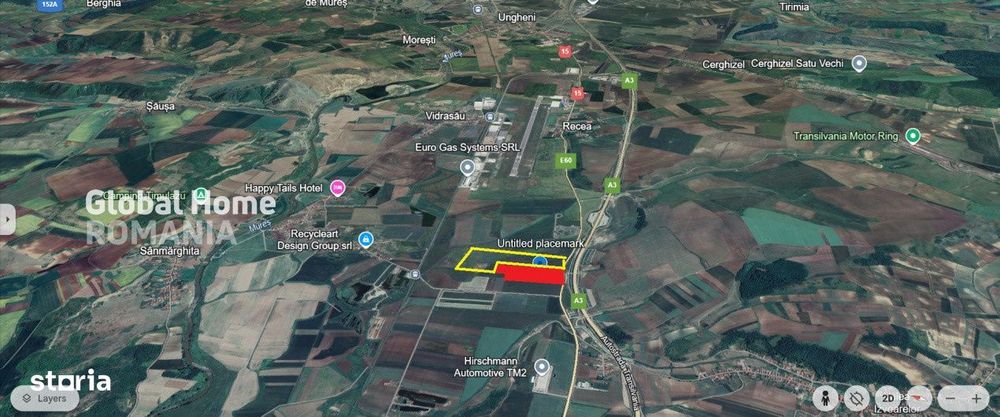 Teren 25000 MP | TG. MURES-SANPAUL | INTRAVILAN | 98 m acces DN 15 | A