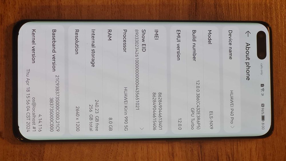 HUAWAY P40 pro 8GB/256GB