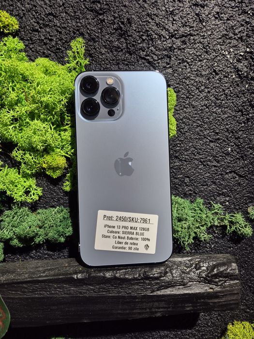 iPhone 13 Pro Max 128gb Sierra Blue Neverlocked Bat 100%/Fact+Garantie