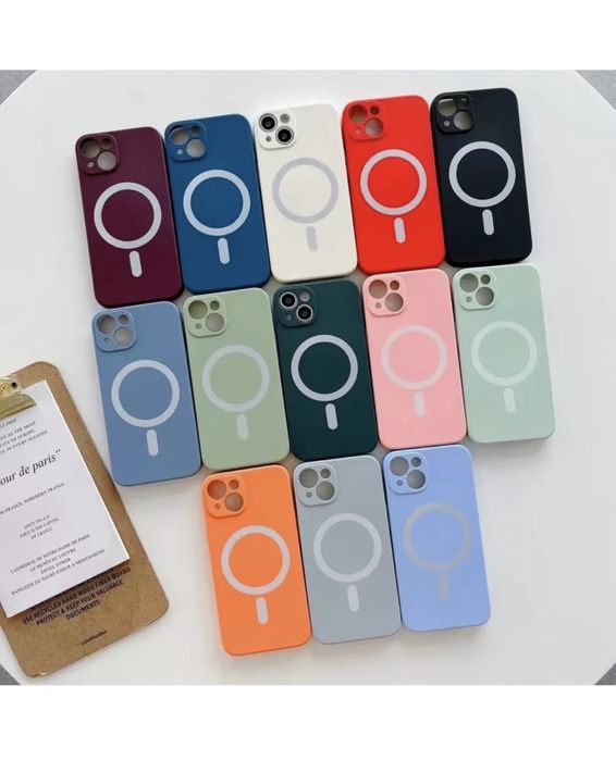 Iphone 12/13/14/15 PRO MAX Husa Silicon MAGSAFE Magnetica Catifea Fin