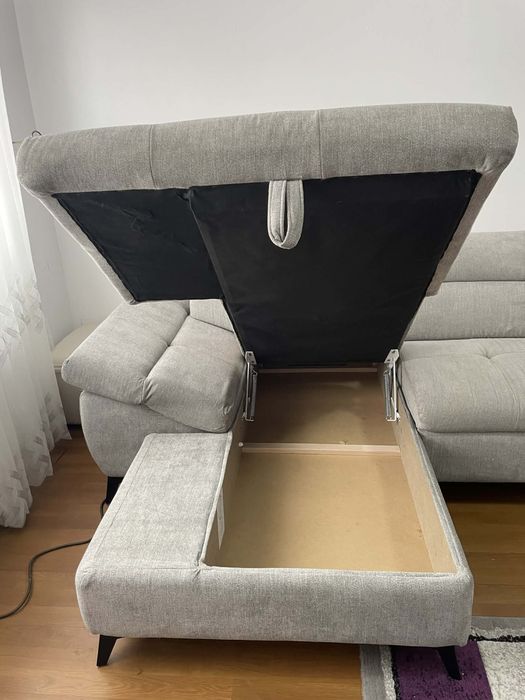 Vând colțar extensibil cu ladă de dopozitare