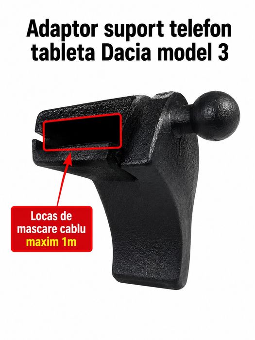 Adaptor suport telefon Dacia Model 3 (Sandero, Stepway, Logan, Jogger)