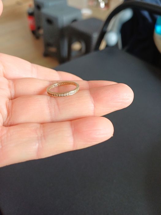 Inel de aur galben de 14 k model tenis