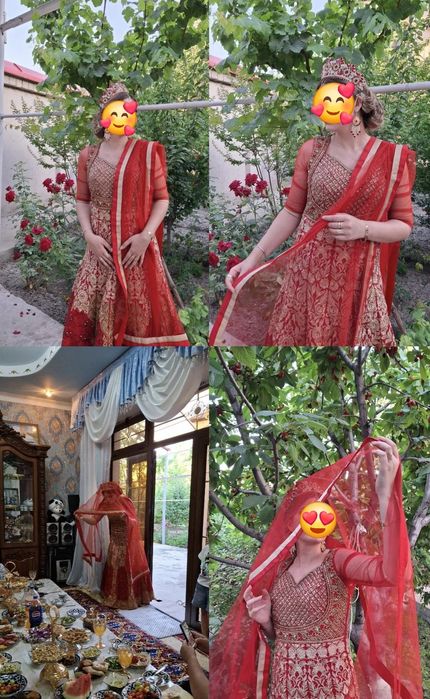 Ансамбль, индийский сари размер 46 подойдёт на 48. 
 
Размер 46 -