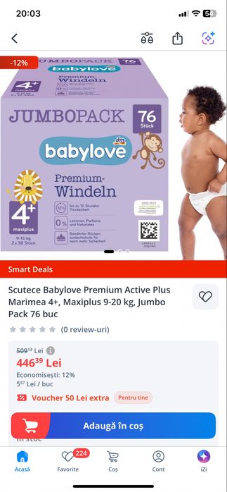 Scutece Babylove premium nr 4+, 9-15 kg, 38 buc