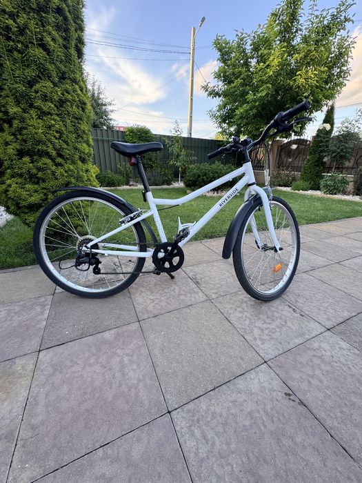 Bicicletă polivalentă Riverside 100 24" alb copii 135-150 cm