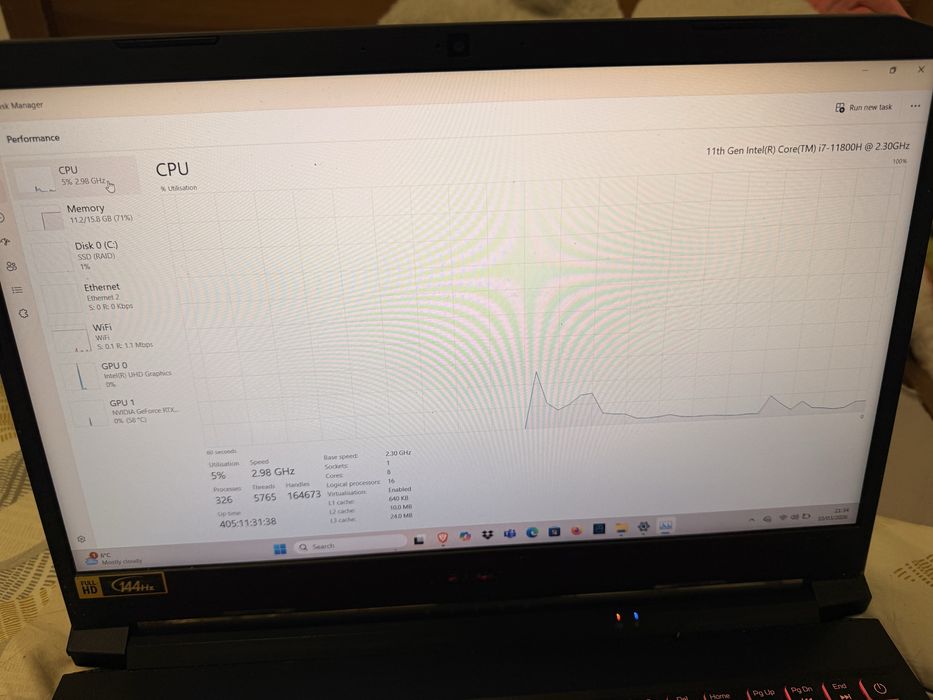 Laptop Gaming Acer Nitro 5 I7/RTX 3060/16GB RAM/1 TB/ 144Hz