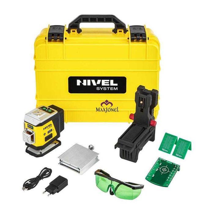 Set nivela profesionala CL3G laser verde 3x360°cu trepied si senzor