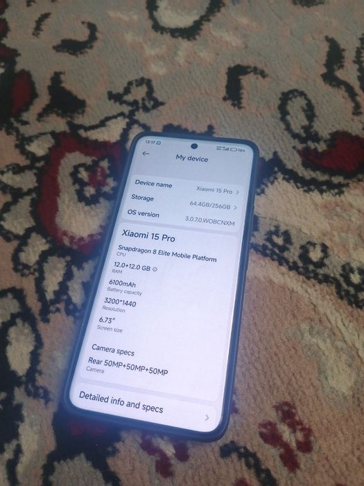 Xiaomi 15 pro 12/256 идел Бир кол