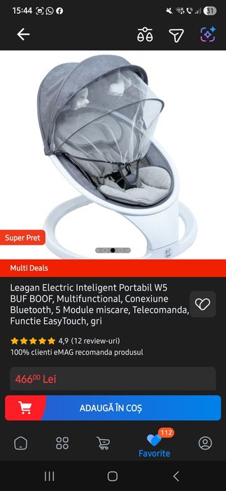 Vand leagan electric bebelusi