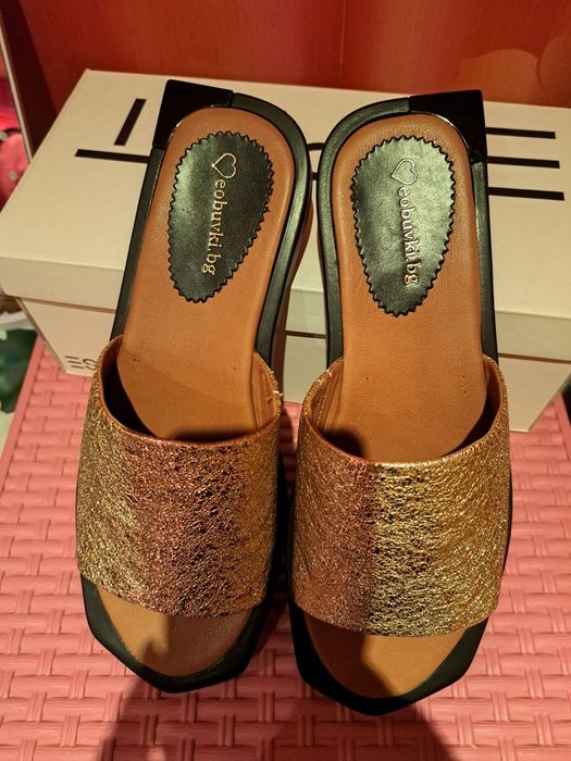 Дамски чехли естествена кожа