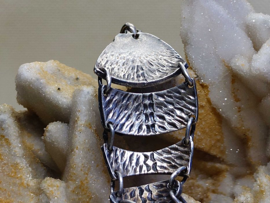 Pandantiv Italia vintage – pește articulat, argint emailat XXL