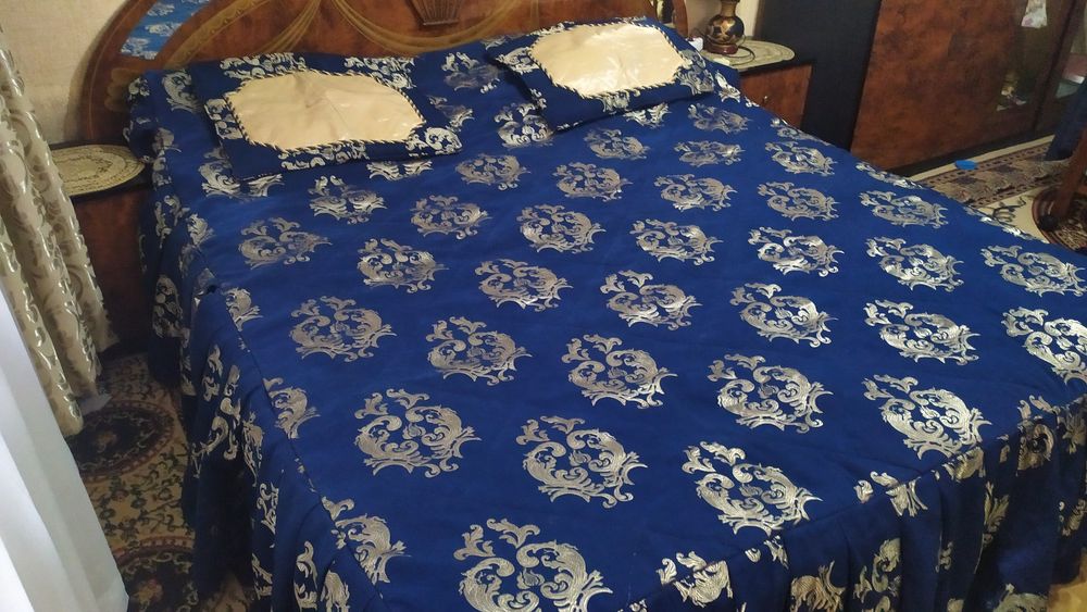 Синее покрывало для спальни