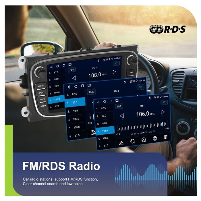 Navigatie Android Ford Focus Kuga Mondeo 4GB RAM 64GB ROM Quad Core