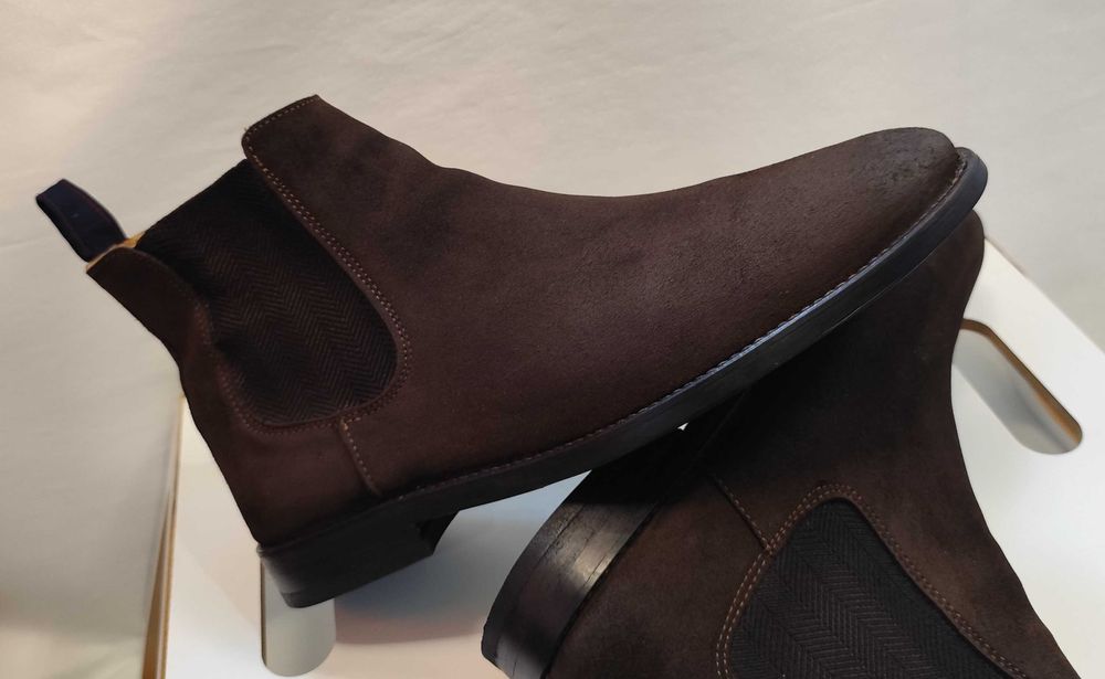 Ghete chelsea plain toe 43 43.5 GANT piele naturala moale maro cafeniu