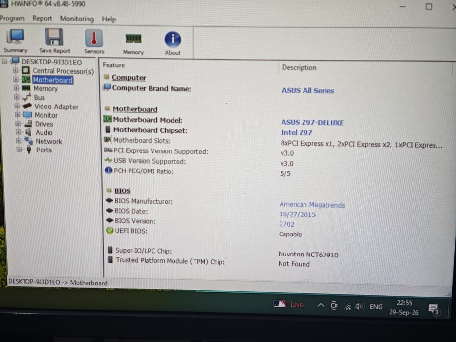 Placa de baza ASUS Z97 DELUXE, 8 GB DDR3 2400, Procedor i5 4690k, stick Windows XP
