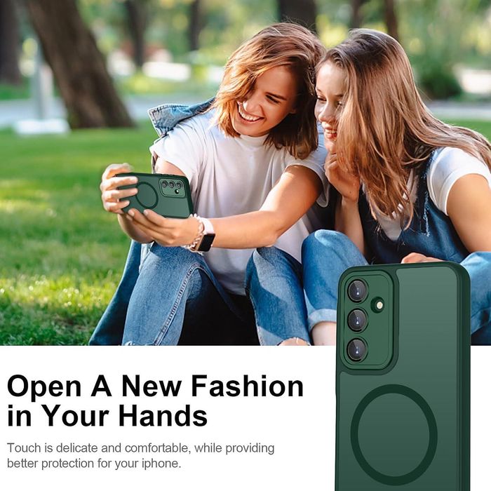 Матов magsafe кейс за samsung galaxy a56 - зелен