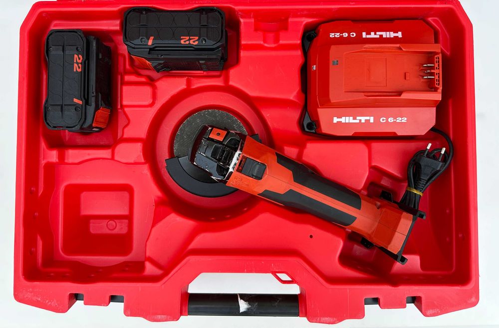 Hilti AG 6D-22 - Безчетков ъглошлайф с SensTech 2x22V 5.10Ah Nuron перфектен!
