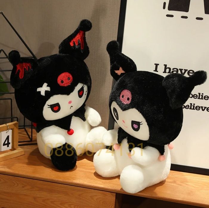 Hello Kitty Kuromi Плюшена играчка, Кити Куроми плюшени играчки, 45см