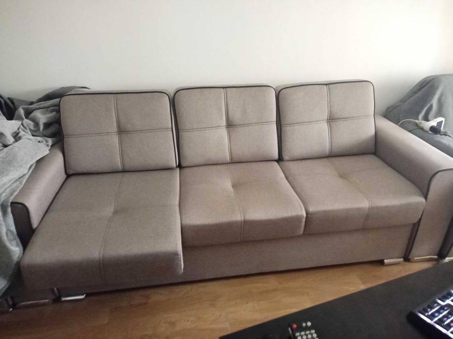 Canapea dual extensibila + fotolii cu sertar, panza, optional huse