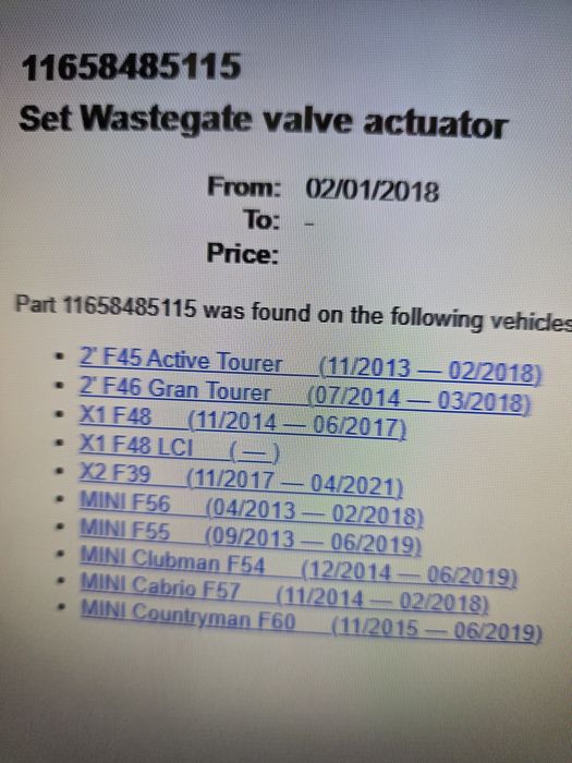 Actuator turbo bmw mini 1.5 benzina