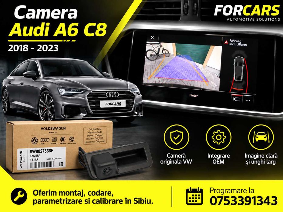 Cameră Marșarier Originală Audi A6 C8 2018–2025 Cameră OEM Highline