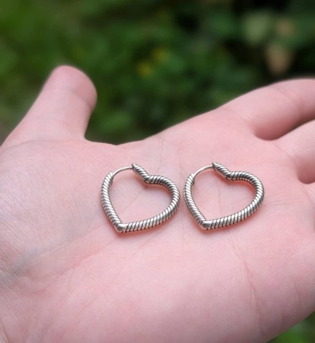 Cercei tortite in forma de inima din argint de 925, Pandora Moments Heart, Pandora, ALE , 292236C00