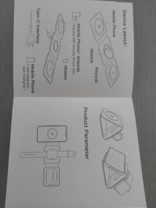 Безжично зарядно (3 in 1 Fast Charge Mat)