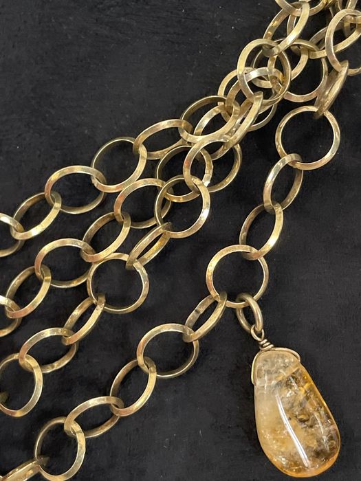 4-редно колие от позлатено сребро  925,