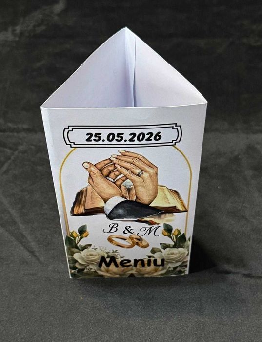 Meniuri nuntă tipărite – personalizate – asortate cu invitațiile