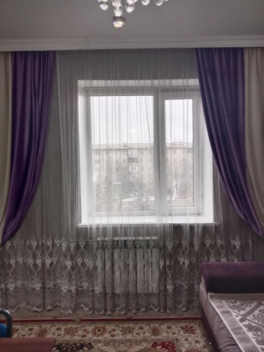 Шторы велюровые с тюлью