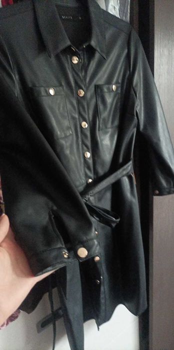 Rochie de zi imitatie piele