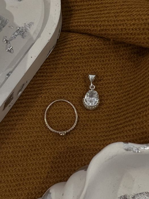 Кольцо и подвеска серебро