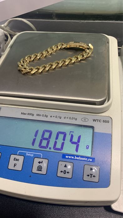 AUR 14k !!! Set Lant + Bratara Monaco 56,50 grame , se vand din Amanet