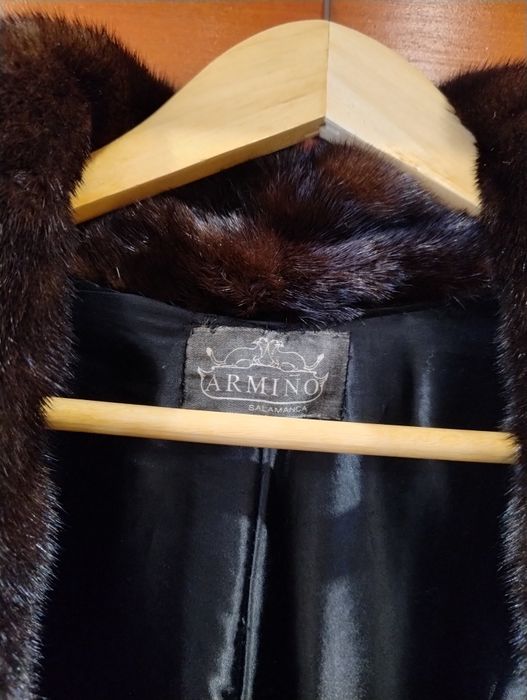 Кожено палто от американска норка дълго